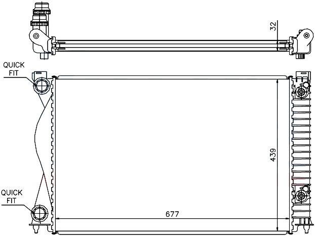 RADISEN RR 60237 Radyatör A6 04- 2.0tfsi-2.0tdi Diesel Brazed 677x428x32 Rr60237