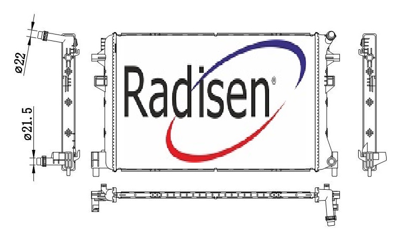 RADISEN RR 65328 Radyatör Golf Vii 12- / Tiguan Ii 16- / Arteon 17- / Audi A3 S3 12- Ara Brazed 620x418x26 5q0121251gg-5q0121251ek-5q0121251fa-5q0121251gc-5q0121251hq-5qm121251p-5qd121251ap-Rr65328