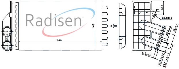 RADISEN RH 71157 Kalorifer Radyatörü 307 00- Citroen C4 04- Mechanical