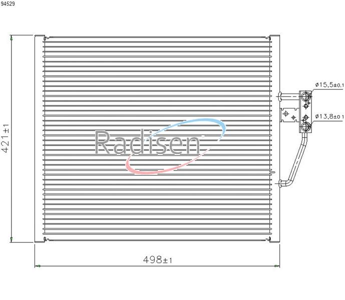 RADISEN RC 94529 Klima Radyatörü 5 E39 95- 520i-523i-525i-525 Td-528i-530i Brazed 499x421x18