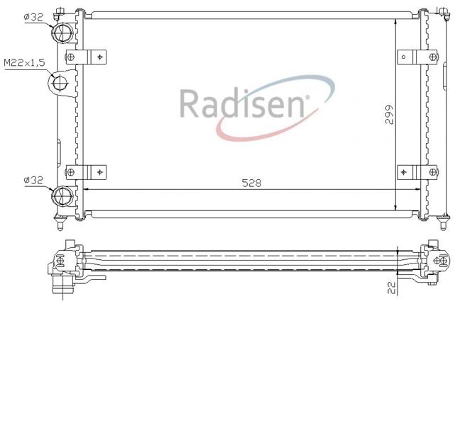 RADISEN RR 63995 Radyatör Seat Cordoba 96- Ibiza 93- Inca 95- Polo Clasic 95- Caddy 95- Borular Solda Mecha Nical 6k0121253