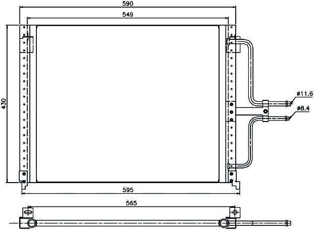 RADISEN RC 94201 Klima Radyatörü Laguna 94- 1.8i Brazed 560x430x16