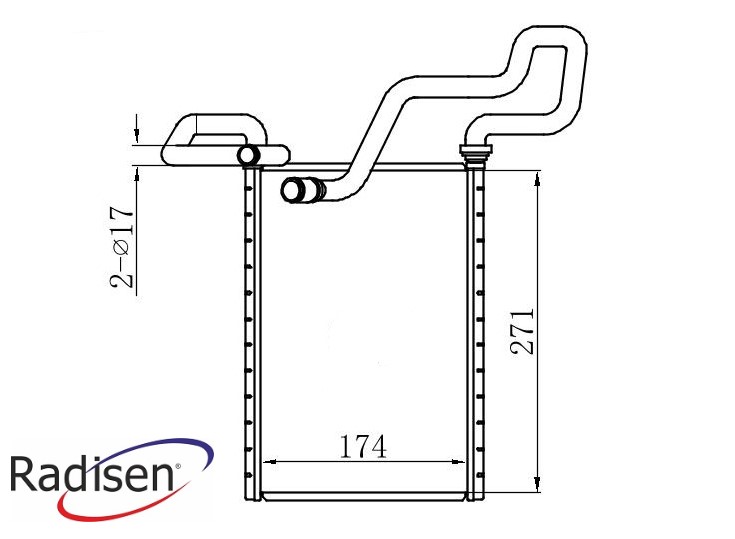 RADISEN RH 78112 Kalorifer Radyatörü Accord 2003-2008 Borulu Brazed 174x271x18 79115ta0j21-79115sea941-79115sdaa01-79115seag41-79115ta0j21-79115sea941-Rh78112