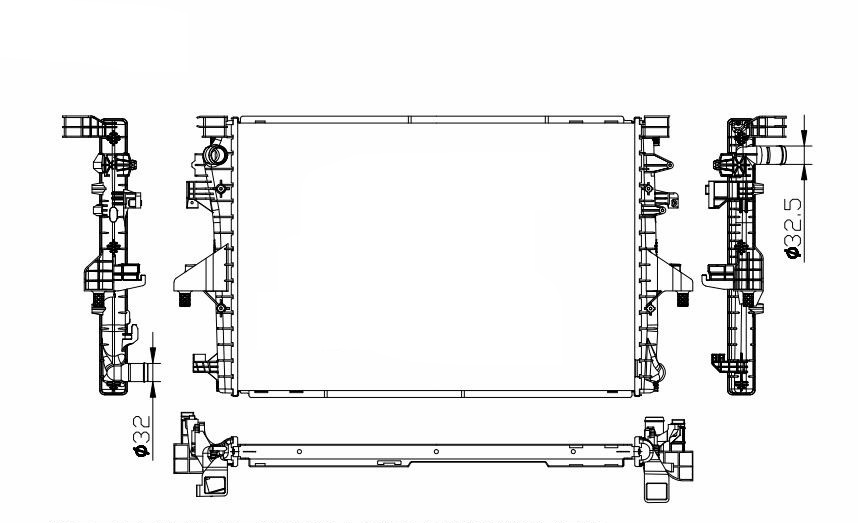 RADISEN RR 65285 Radyatör Multivan Transporter T6 03- 2.0tdi Brazed 710x478x26