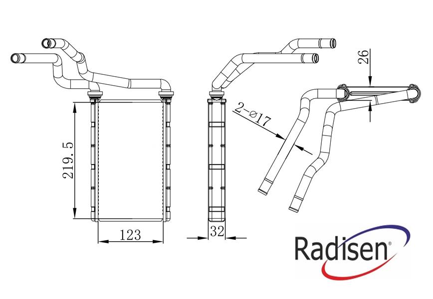 RADISEN RH 75192 Kalorifer Radyatörü Toyota Corolla Ch-R 1.2l 8nrfts Nre210 Ngx10 16-> - Alüminyum