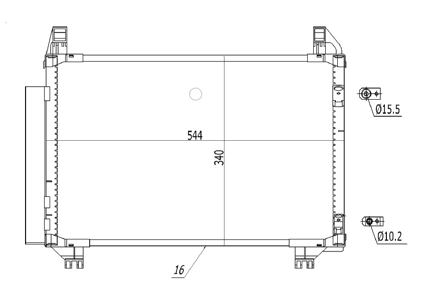 RADISEN RC 94991 Klima Radyatörü Yaris Echo Ii 05- 1.0i 16v-1.3i 16v-1.5i 16v Brazed 544x340x16 8846052110-8846052130-8846052090-Rc94991