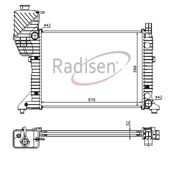 RADISEN RR 62687 Radyatör Sprinter 95-00 Kamyonet Brazed