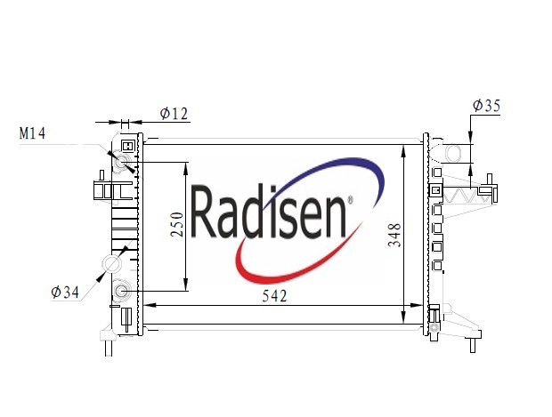 RADISEN RR 63018 Radyatör Corsa C 00- 1.4i 16v-1.7 Tdi-1.8i 16v At Tigra 00- 1.8i 16v At Brazed 542x348x26 95513833-9201956-24445163-1300333-1300237-Rr63018
