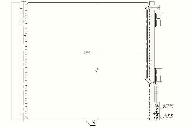 RADISEN RC 940386 Klima Radyatörü Nv200 2009 1.5 Dci Diesel Brazed 528x451x16 92131jx51a-Rc940386