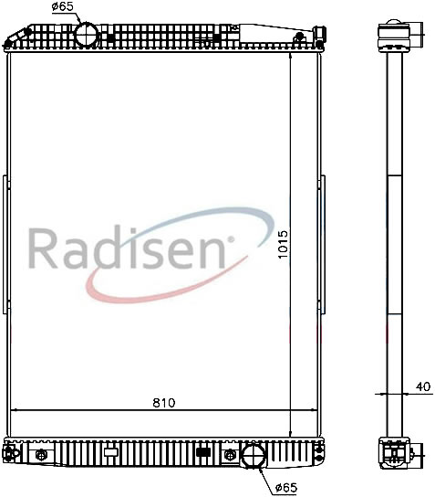 RADISEN RR 627910 Radyatör Actros Uzun 18.26.32.33.41 Ton At Ölçü 1015x818x48mm Brazed 9425002903-A9425001203-A9425002303
