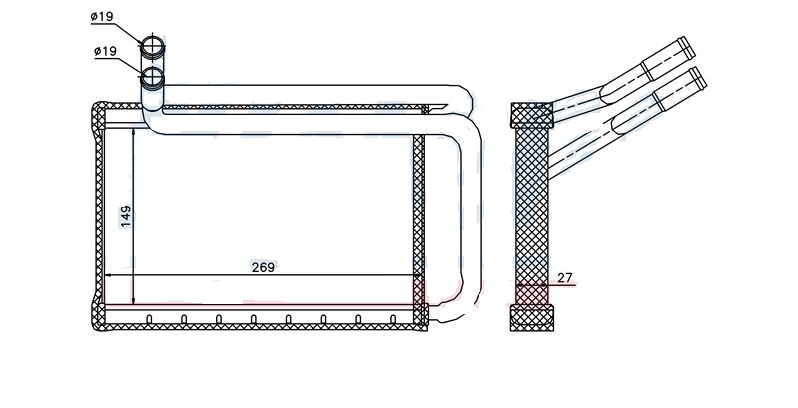 RADISEN RH 77636 Kalorifer Radyatörü H1 07- 2.4i 16v Brazed 153x160x26