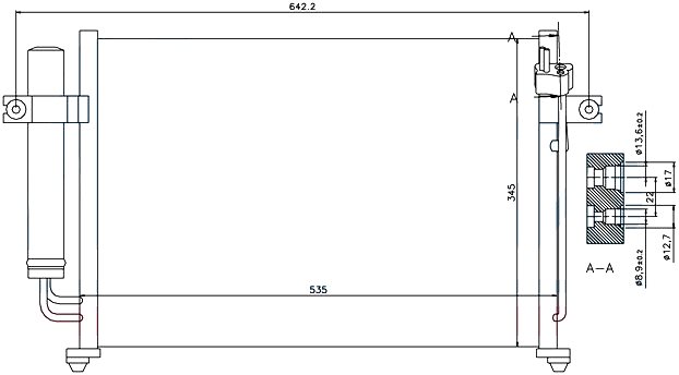 RADISEN RC 94646 Klima Radyatörü Kondenser Hyundai Getz 1.5l D3fa D4fa Crdi 02-10