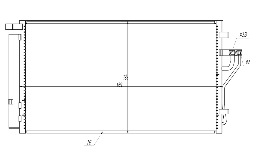RADISEN RC 940351 Klima Radyatörü Ix35 09- 1.6-2.0 Gdi G Brazed 664x376x12 976062s500-976062s501-976062y500-976062y501-676062y501-976062s500-976062s501-Rc940351