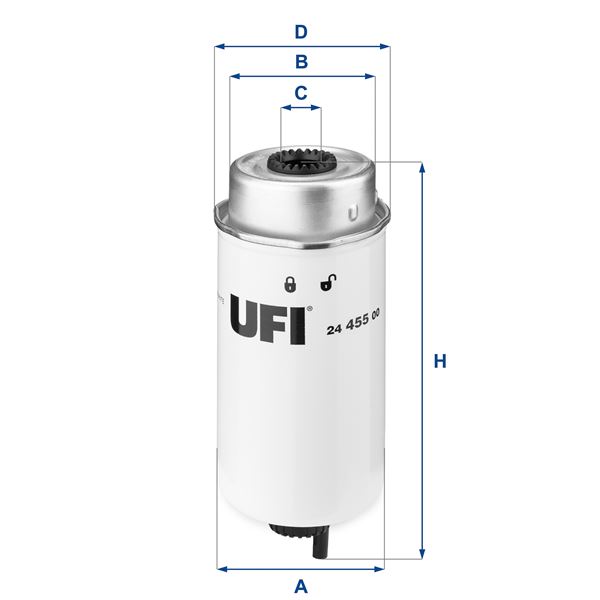 UFI 2445500 Yakit Filtresi Transit V348-V347 2.2-2.4-3.2 Tdci 200ps 06>11 Euro4