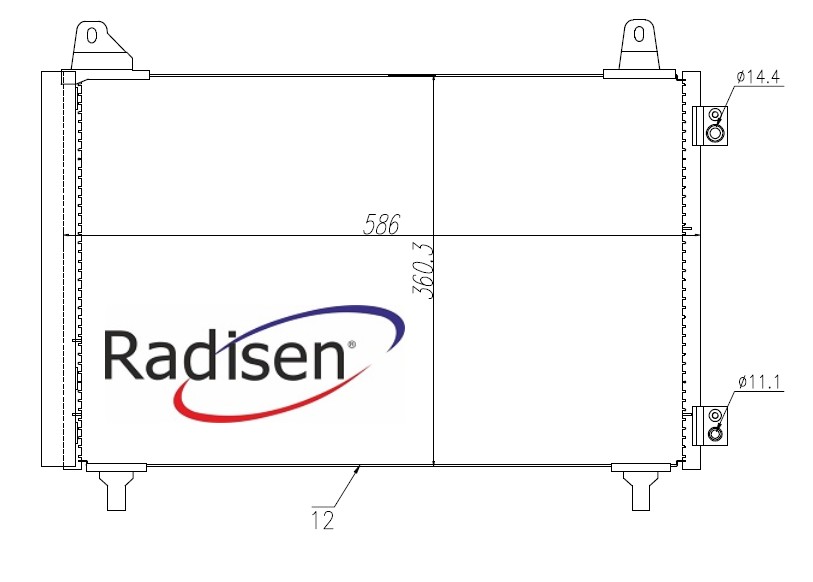 RADISEN RC 941296 Klima Radyatörü 2008 2019 1.2 Puretech-1.5 Bluehdi Brazed 574x363x12