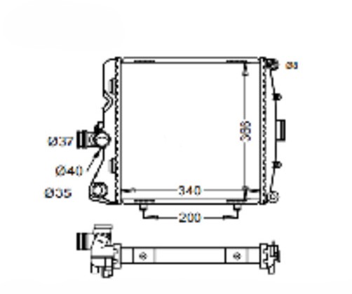 RADISEN RR 613202 Radyatör Boxster Cayman 2005- Sağ Brazed 340x364x42