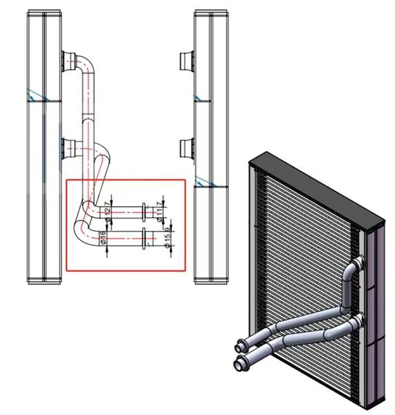 RADISEN RE 924040 Evaporator Vito W447 Brazed 235x305x35