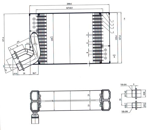 RADISEN RE 924041 Evaporator W447 Vito Arka Brazed 200x127x50