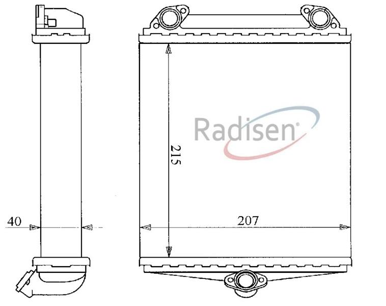 RADISEN RH 72001 Kalorifer Radyatörü W 124 Kasa W 126 Kasa 79- Mechanical 215x208x45 A0028353401-A0028355201-Rh72001