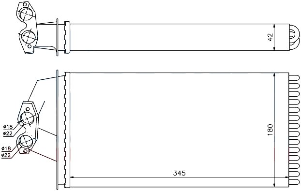RADISEN RH 72036 Kalorifer Radyatörü Vito 2500 Mechanical 345x180x42