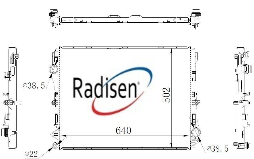 RADISEN RR 606301 Radyatör Cls C257 2018 -E A238 2016 -Glc C253 2016 Brazed 615x565x26