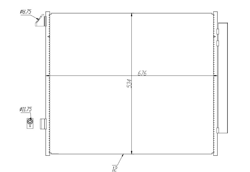 RADISEN RC 940852 Klima Radyatörü G W463 2018 G W465 2024 Gle C167 2019 Brazed 676x534x12