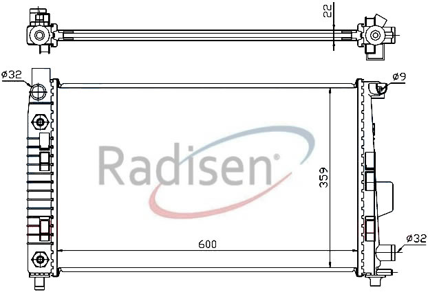 RADISEN RR 62781 Radyatör A-Class W 168 97- A140-A160cdi-A170-190-210 Vaneo 02- 1.6-1.7cdi Brazed 600x368x26 A1685001702-A1685001302-A1685001602-A1685001202-Rr62781