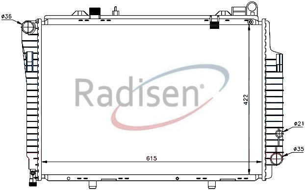 RADISEN RR 62765 Radyatör W 202 C 250 95- Turbo Diesel At Otomatikleri Terste Brazed 610x418x42