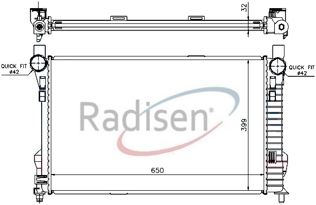 RADISEN RR 62784 Radyatör C Class W 203 C 270 Cdi Brazed 650x398x32
