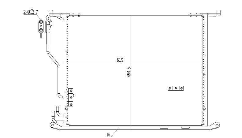 RADISEN RC 94380 Klima Radyatörü S-Class W 220 98- S 280 S 350 Brazed 619x494x16 A2205001054-A2205000154-A2205000254-A2205000654-A2205000754-A2205000954-Rc94380