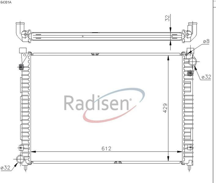 RADISEN RR 64301 Radyatör Freelander 97- Brazed
