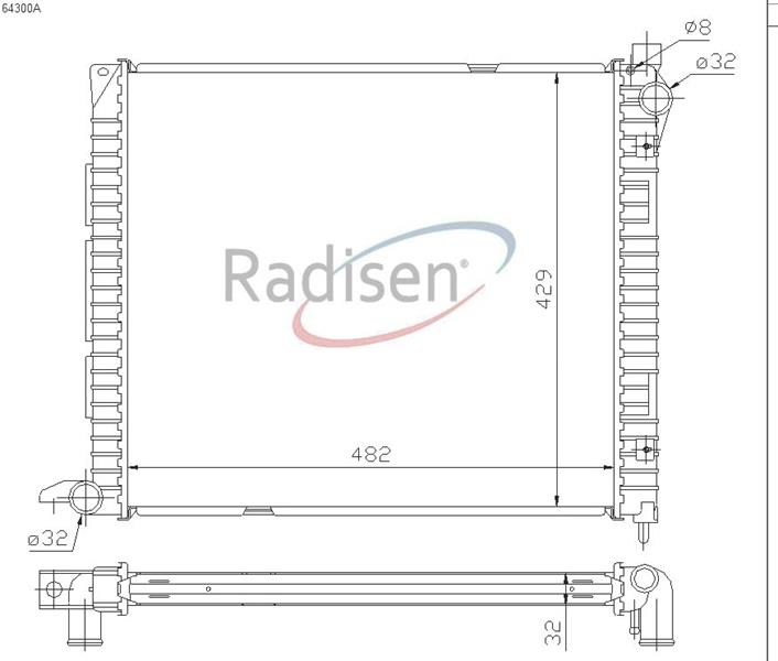 RADISEN RR 64300 Radyatör Freelander 97- 2.0 Diesel Brazed