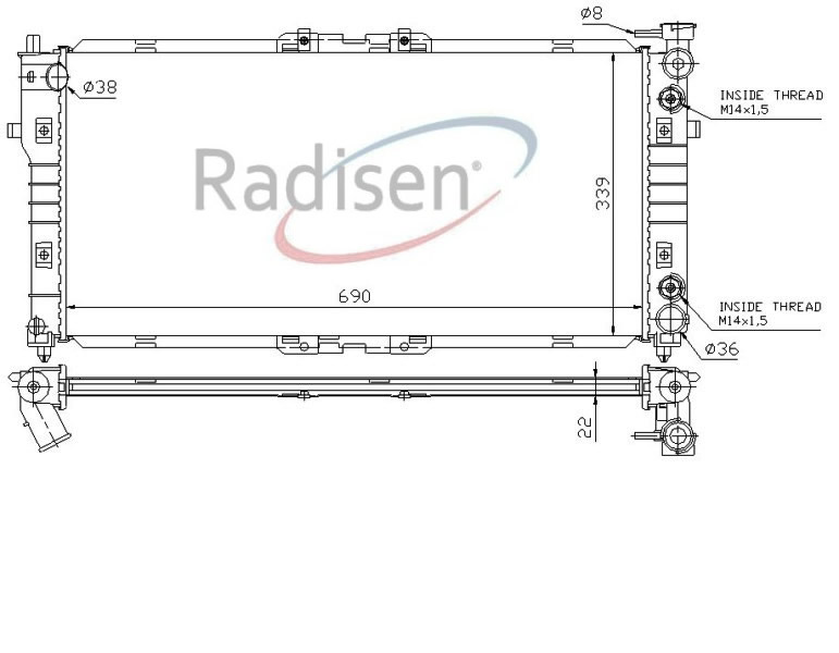 RADISEN RR 62393 Radyatör 6.26 Fs 92- 1.8i 16v-2.0i 16v At Brazed Fs2015200f-Fs2015200c-Fs2015200d-Fsj215200-Fs2015200a-Fp5915200-Fs2015200h-Fs2015200g-Fs2015200e