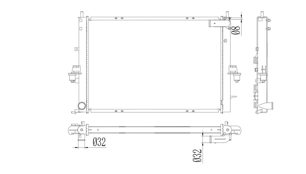 RADISEN RR 64308 Radyatör 75 1.8i Turbo-2.0 Cdti-2.0i V6 24v-2.5i V6 24v-4.6i V8 Brazed Pcc000961-Pcc107071-Pcc000960slp