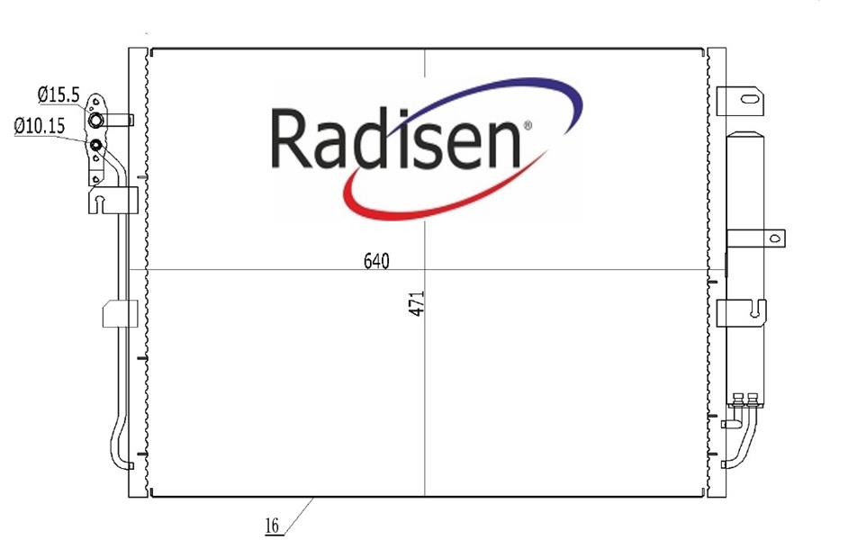 RADISEN RC 94962 Klima Radyatörü Discovery 2005 2.7 Td Brazed 640x470x16 Rc94962