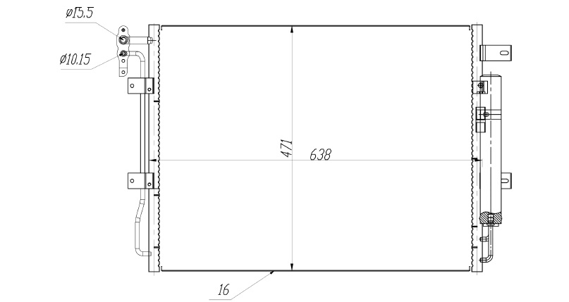 RADISEN RC 940406 Klima Radyatörü Discovery Iv 10- 3.0 Tdd Brazed 638x471x16 Jrb500270-Rc940406