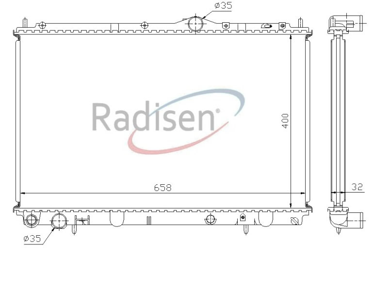 RADISEN RR 62858 Radyatör Carisma Volvo S40-V40 Diesel Mt Brazed 400x648x26 8602106-8602107-Rr62858