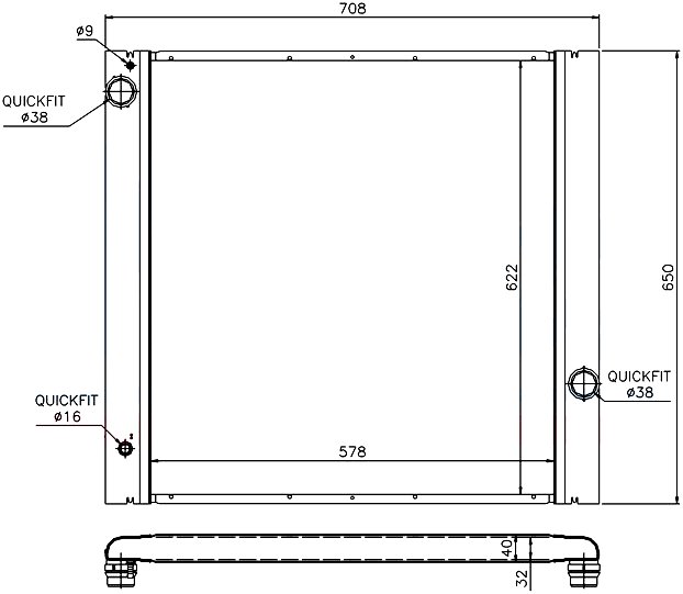 RADISEN RR 64314 Radyatör Iii 02- 4.4i G Brazed