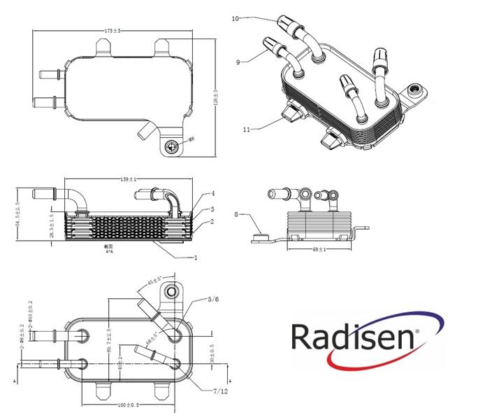 RADISEN RO 90951 Yağ Radyatörü Defender 110-130-90 2007 Discovery 2005 Range Rover 2002 Range Rover Sport 2005