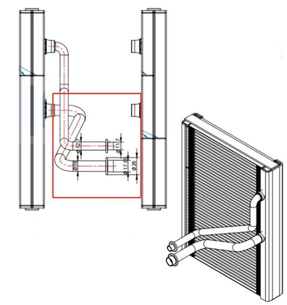 RADISEN RE 924052 Evaporator Vito W447 Brazed 235x305x35