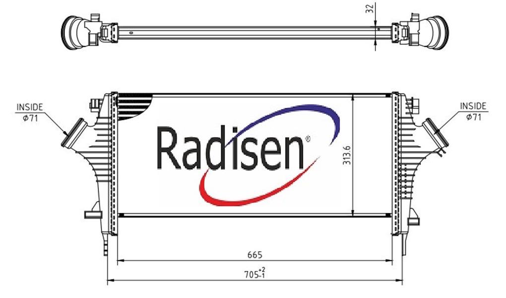 BSG 65-535-026 Turbo Radyatörü A/M 665x321x32 Brazing Insignia A