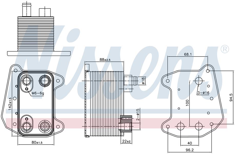 RADISEN RO 90832 Yağ Radyatörü C-Class W 203 00- Sprinter W 901-905 95- Motor Yağ Soğutucu