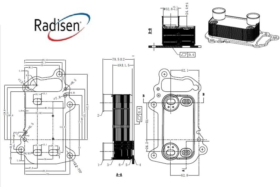 RADISEN RO 91151 Yag Sogutucusu Bmw N47 E81 E82 E87 E88 E90 E91 E92 E93 E60 E61 E84 E83
