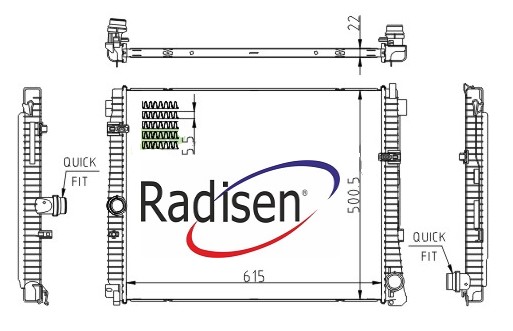 RADISEN RR 606785 Radyatör G20 320i 1.6-320i B46d-320i B48d G21 330i 330ix Brazed 615x500x22 17115a30678-Rr606785