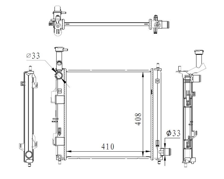 RADISEN RR 606865 Radyatör Picanto 17- Mt İ10 Brazed 410x408x16 25310g6400-25310k7100-25310g6000-25310g6200-25310g6450-25310g6400-25310k7100-Rr606865