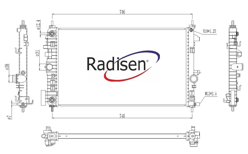 RADISEN RR 606049 Radyatör Insignia A 08- 1.6 Cdti 2.0 Cdti At Brazed 680x378x26 39086761-39086762-1300320-22762535-22762533-22762531-1300316-1300318-84154406-1300290-23299711