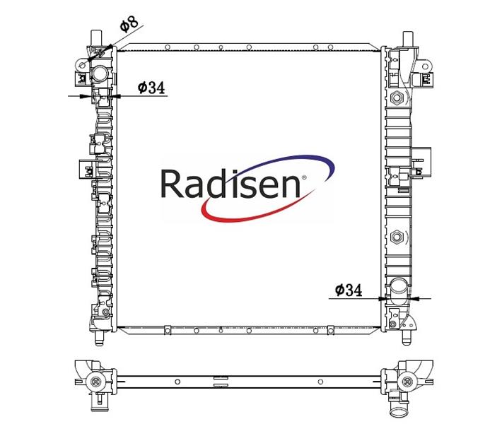 RADISEN RR 64316 Radyatör Kyron 2011 2.0 Xdi /Actyon Sports 2006 2.0 E-Xdi Kyron 2005 2.0 Xdi Brazed 555x578x26 2131009251-2131009150-2131031231-2131009152-2131009151-2131031230-2131009253-2131009252-2131009250