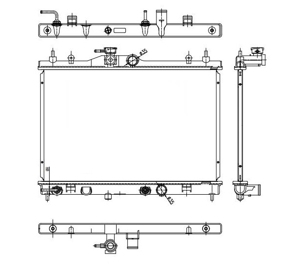 RADISEN RR 68741 Radyatör Juke 10- At Otomatik Borusu Dışta Benzinli Brazed 380x588x16 21460zw40b-21460el000-21460ee50a-21410ew000-21410ee000-214101fd5a-214101jy0a-21410ee50a-214101fd0a
