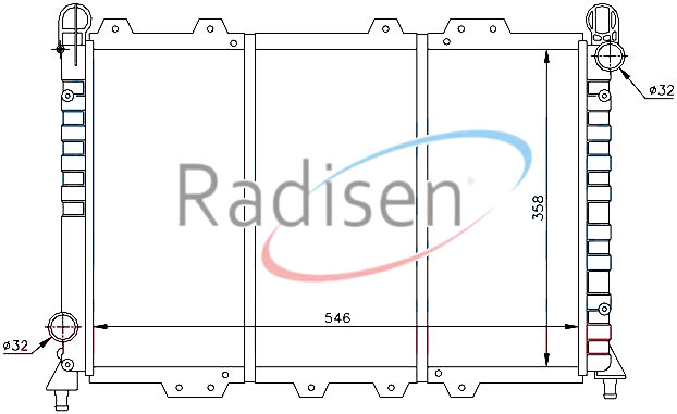 RADISEN RR 60029 Radyatör 145 146 1995 1.4 1.6 1.7 Ie Mechanical 546x358x35 71735441-71735378-546x358x35