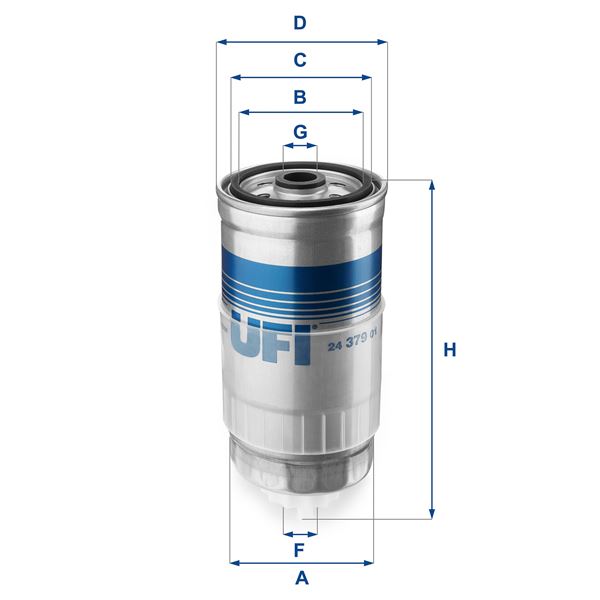 UFI 2437901 Yakit Filtresi Passat 1.9 Tdi 97-00 -Audi A4-A6-Audi 80-Volvo S70 Oe